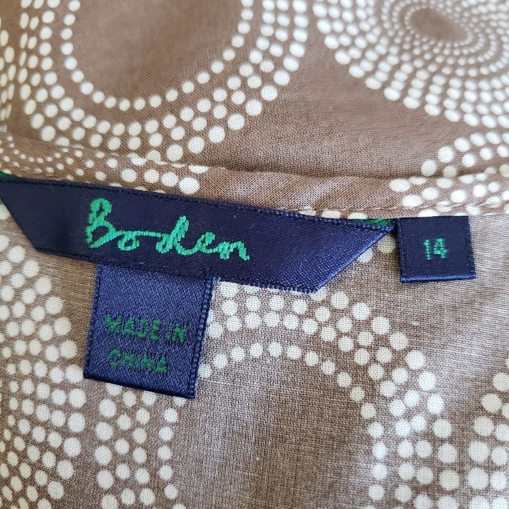 Boden Brown and Lime Patterned Blouse - Picture 4 of 6